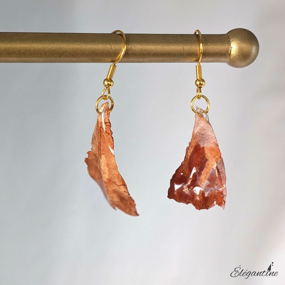 boucles d'oreilles en résine naturelles