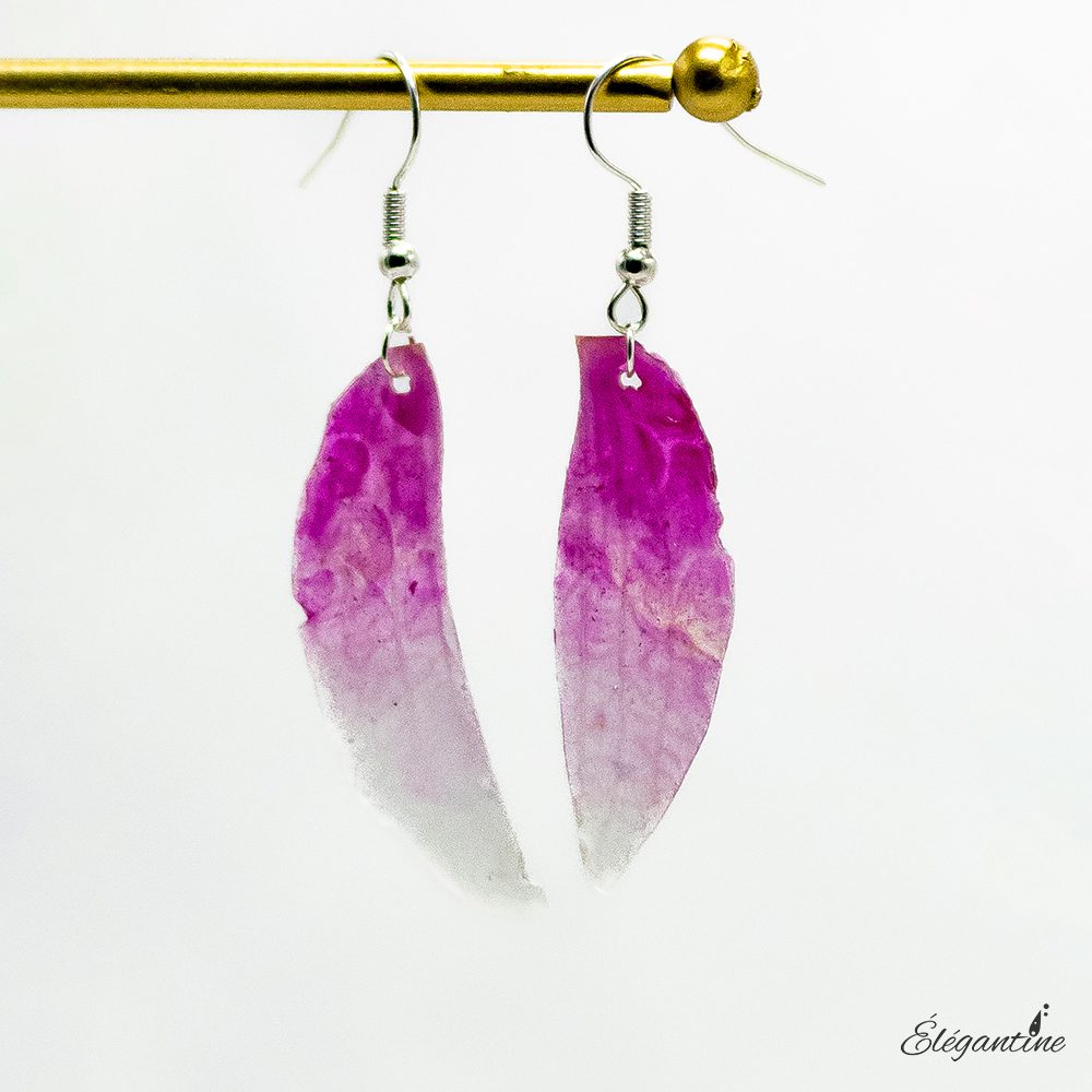 boucles d'oreilles fleurs résine