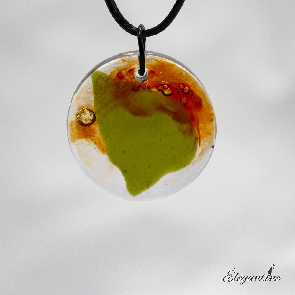 pendentif verre poli
