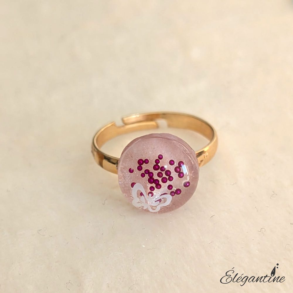 bague loana rose résine