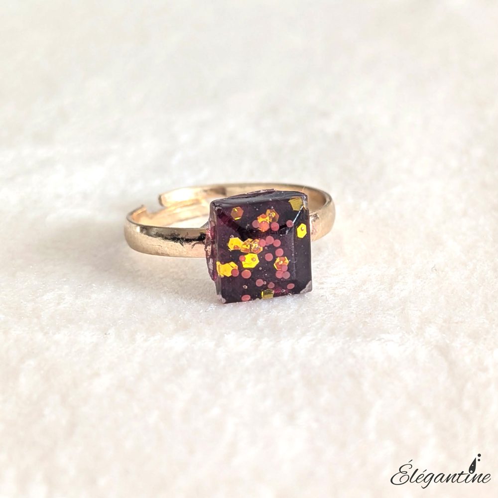 bague sharifa dorée carrée