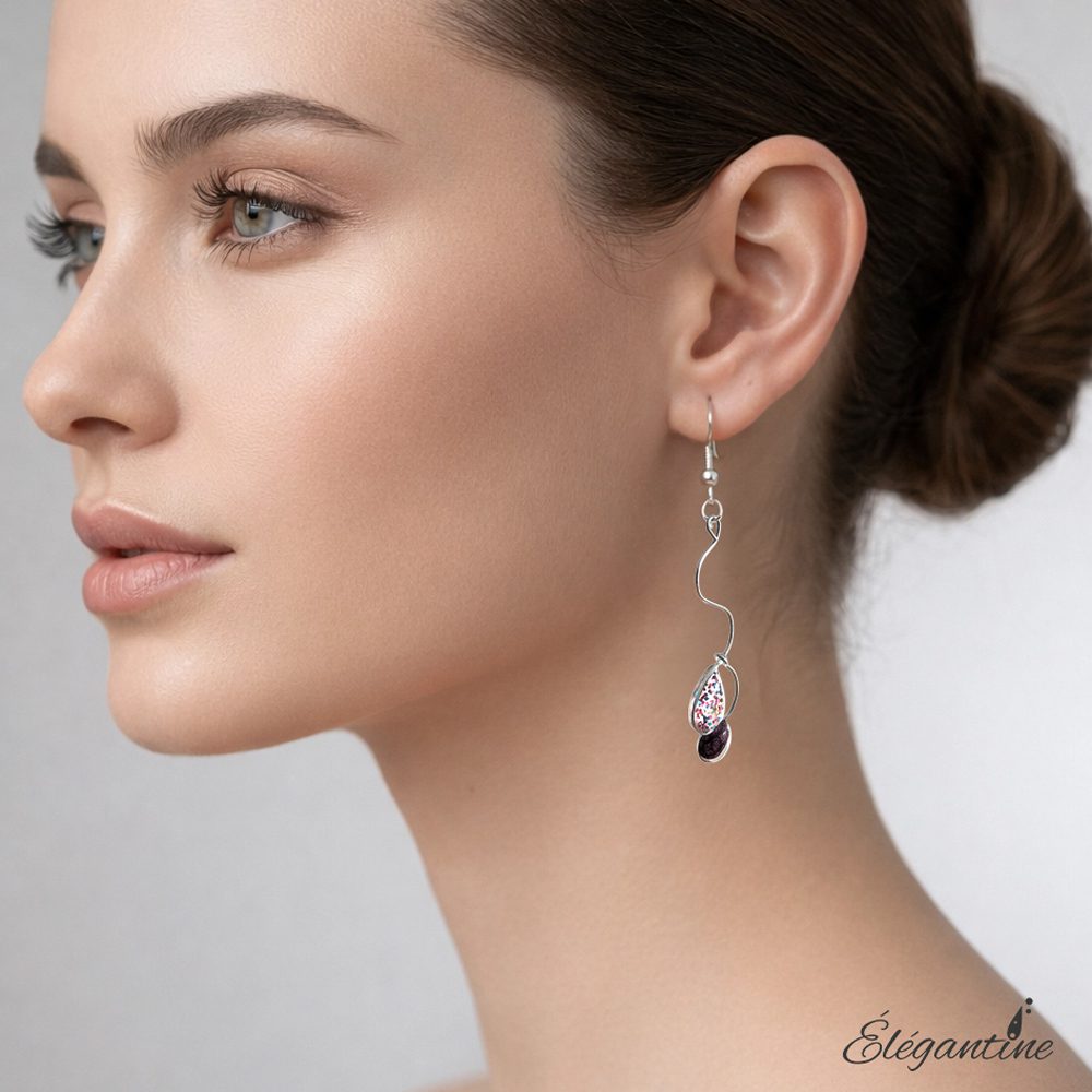 boucles d'oreilles goutte résine élégantine