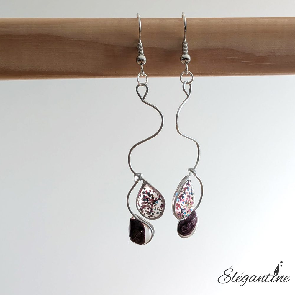 boucles d'oreilles résine