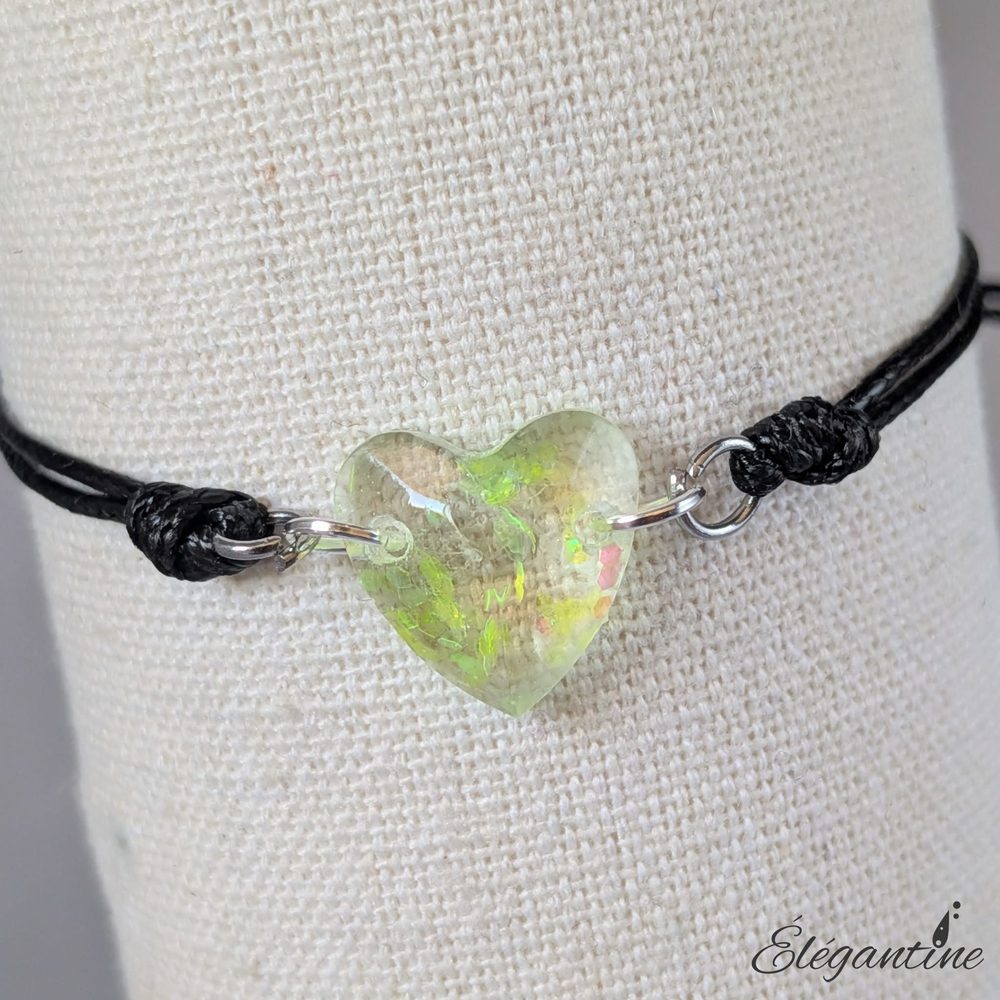bracelet résine enfant coeur
